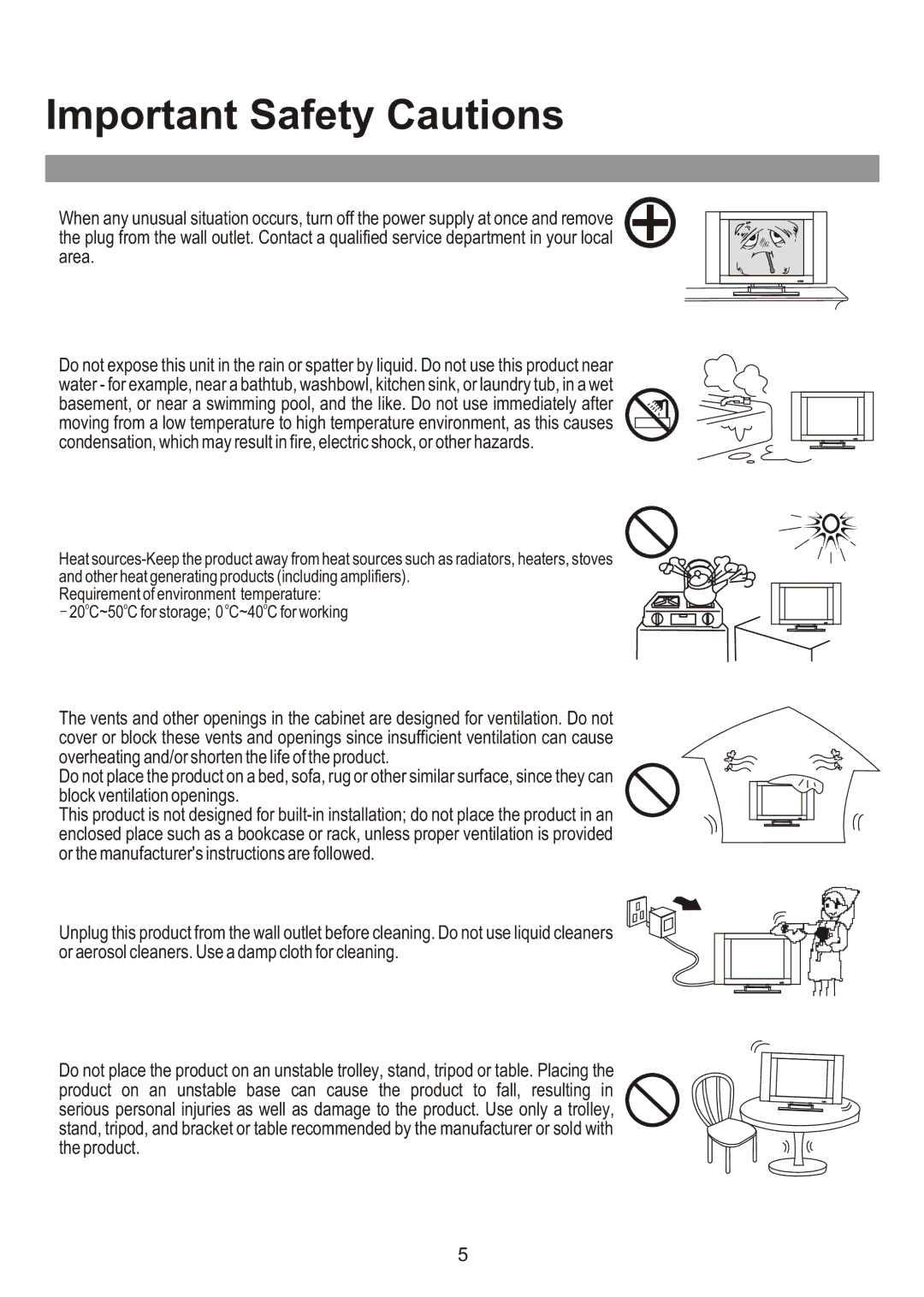 Audiovox FPE3000 owner manual Important Safety Cautions 