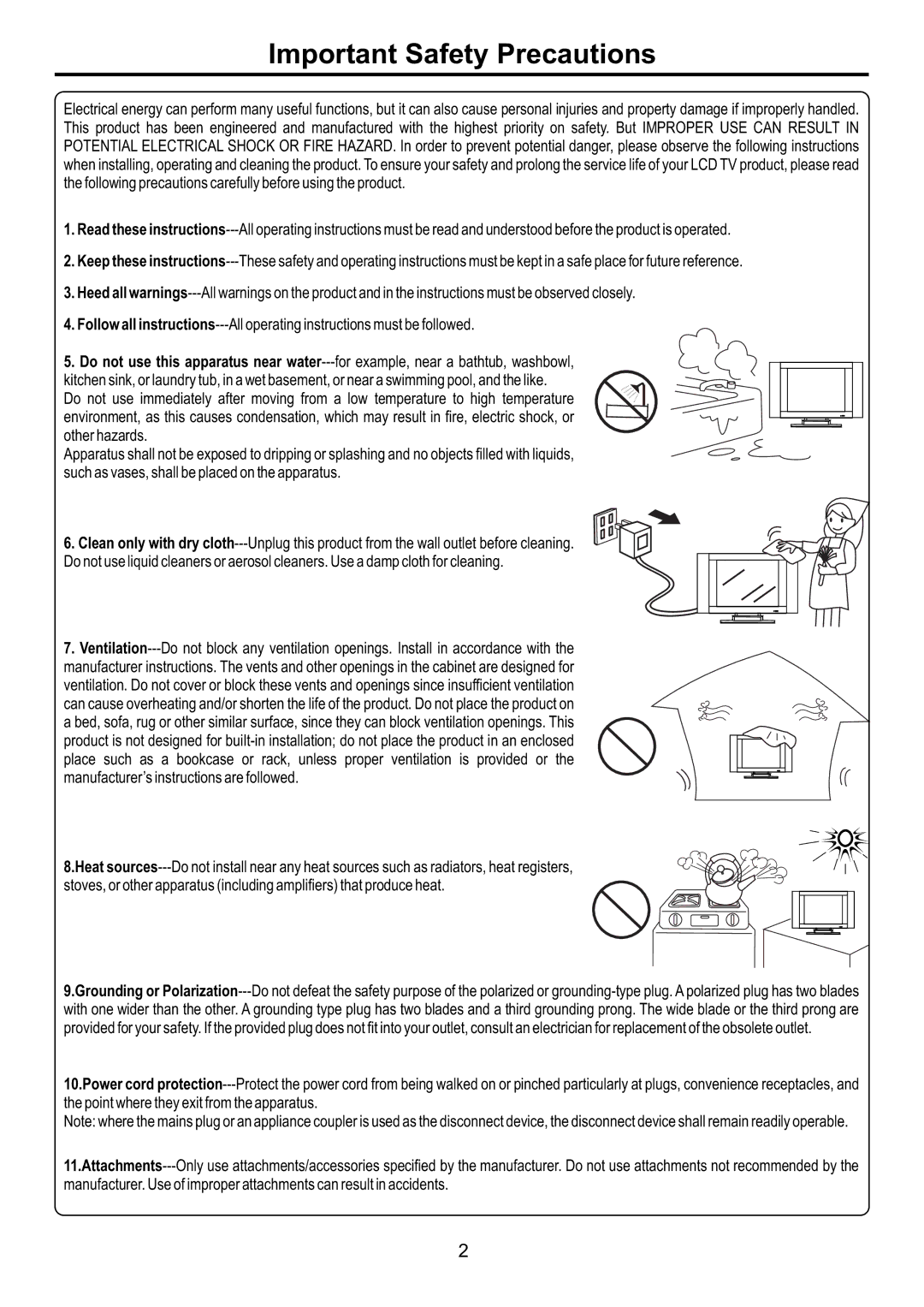 Audiovox FPE3707HR manual Important Safety Precautions 