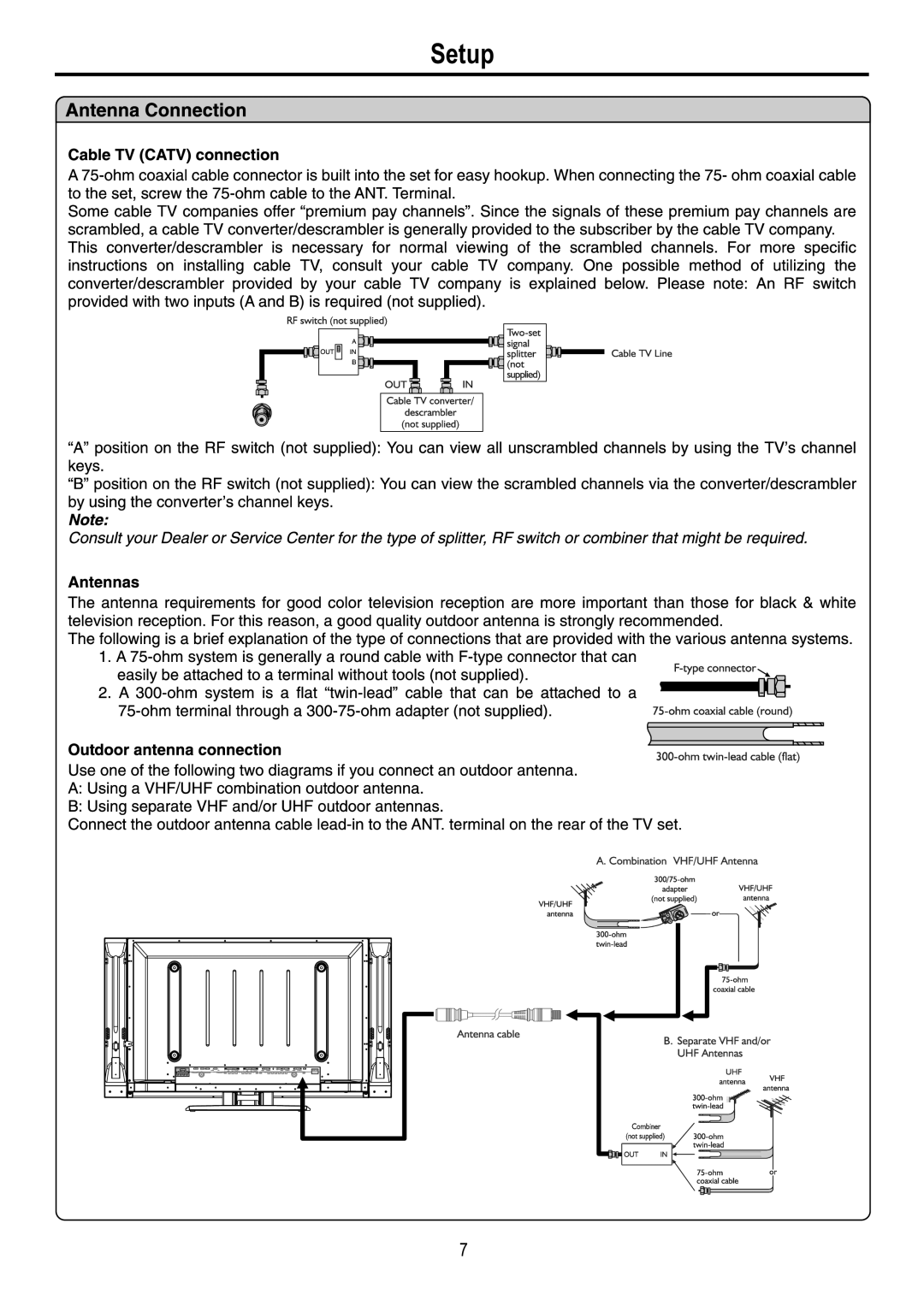 Audiovox FPE4216P manual Setup 