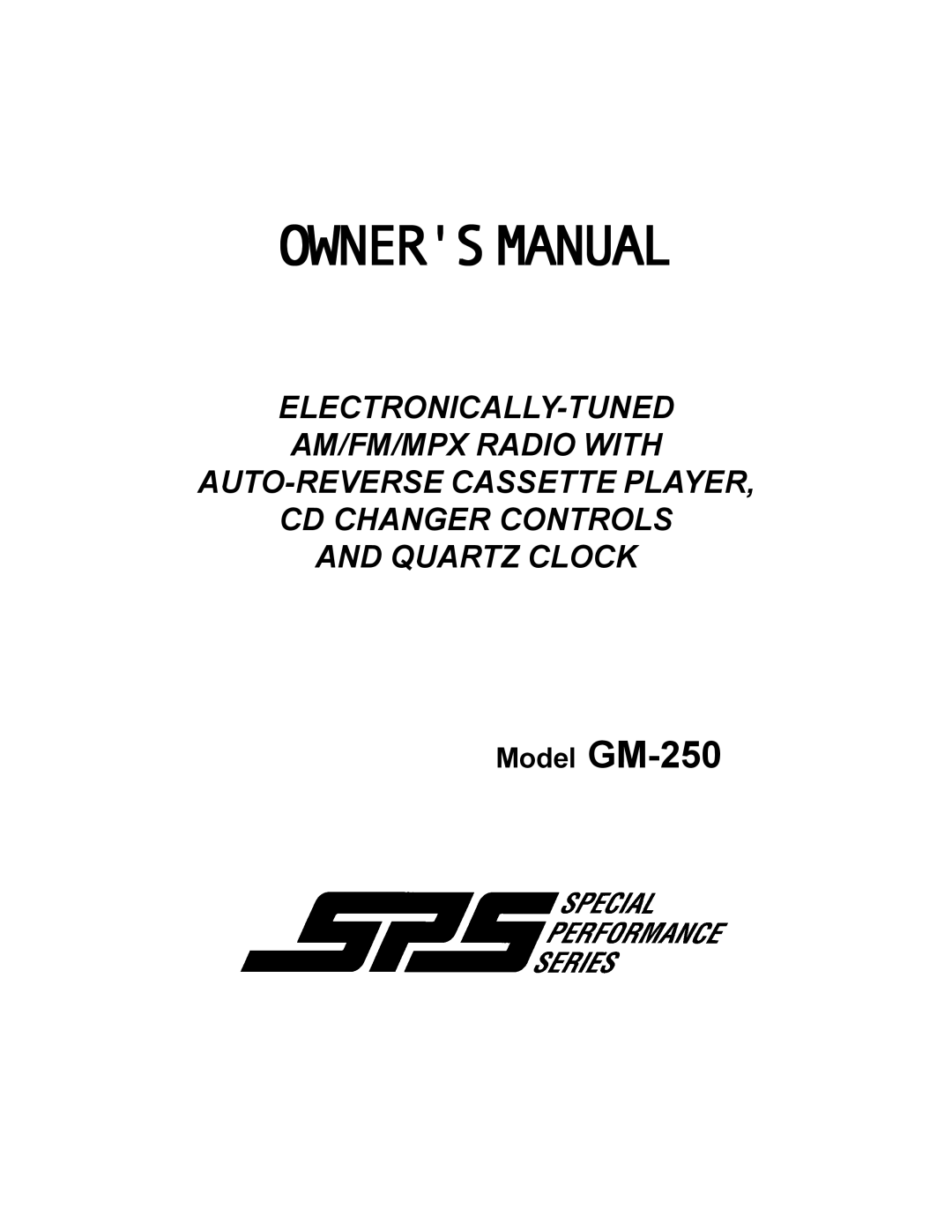 Audiovox GM-250 owner manual Ownersmanual 