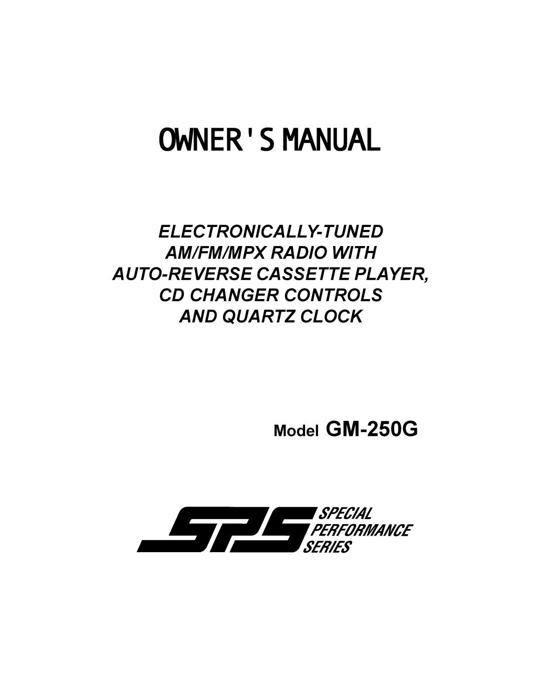 Audiovox GM-250G owner manual Ownersmanual 