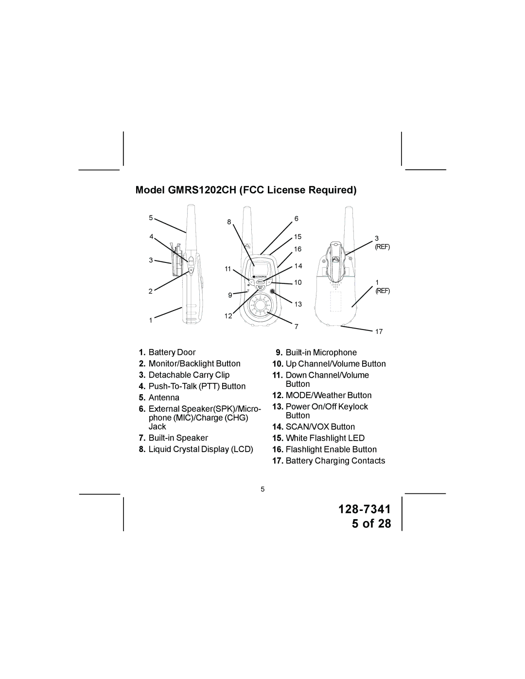 Audiovox owner manual Model GMRS1202CH FCC License Required 