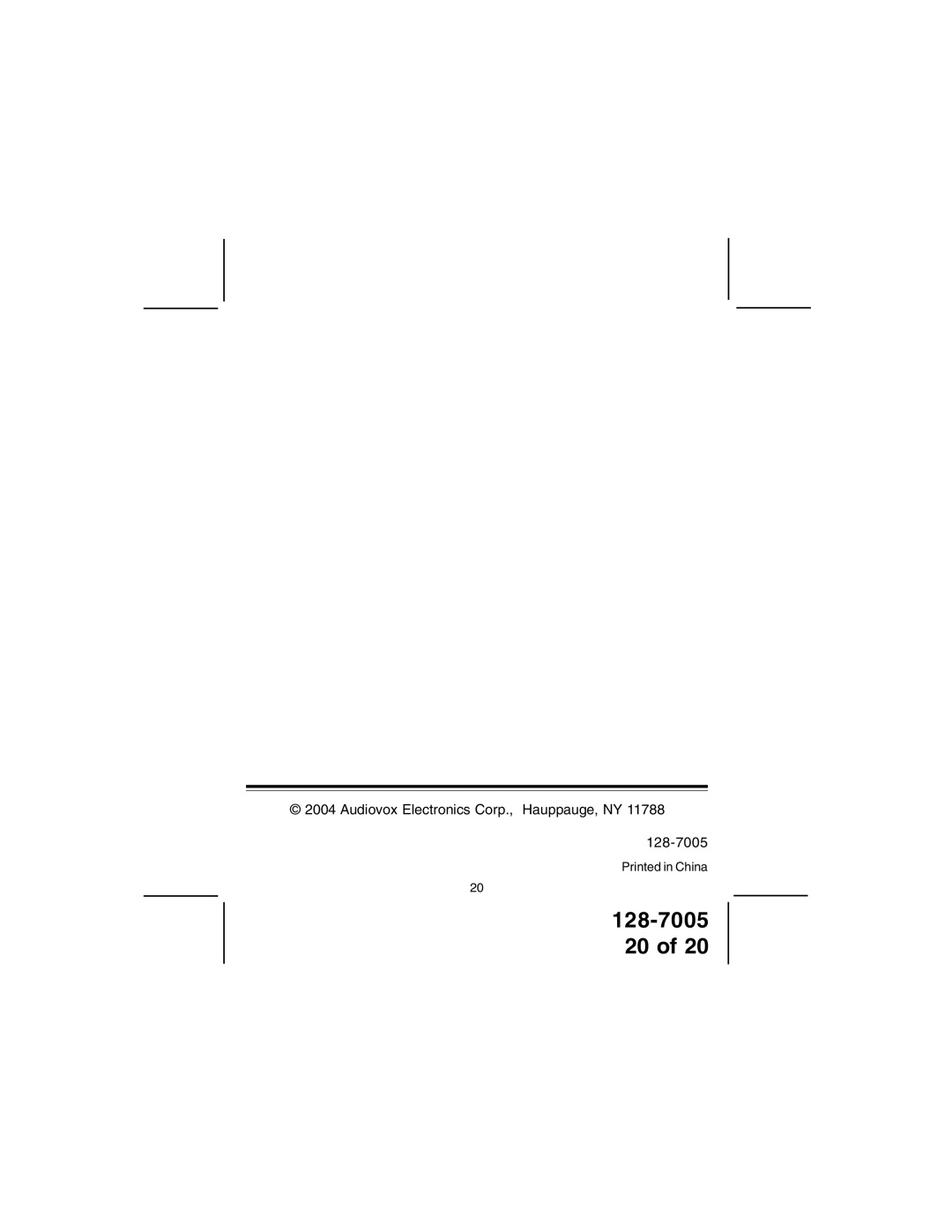 Audiovox GMRS121-2 owner manual Audiovox Electronics Corp., Hauppauge, NY 128-7005 