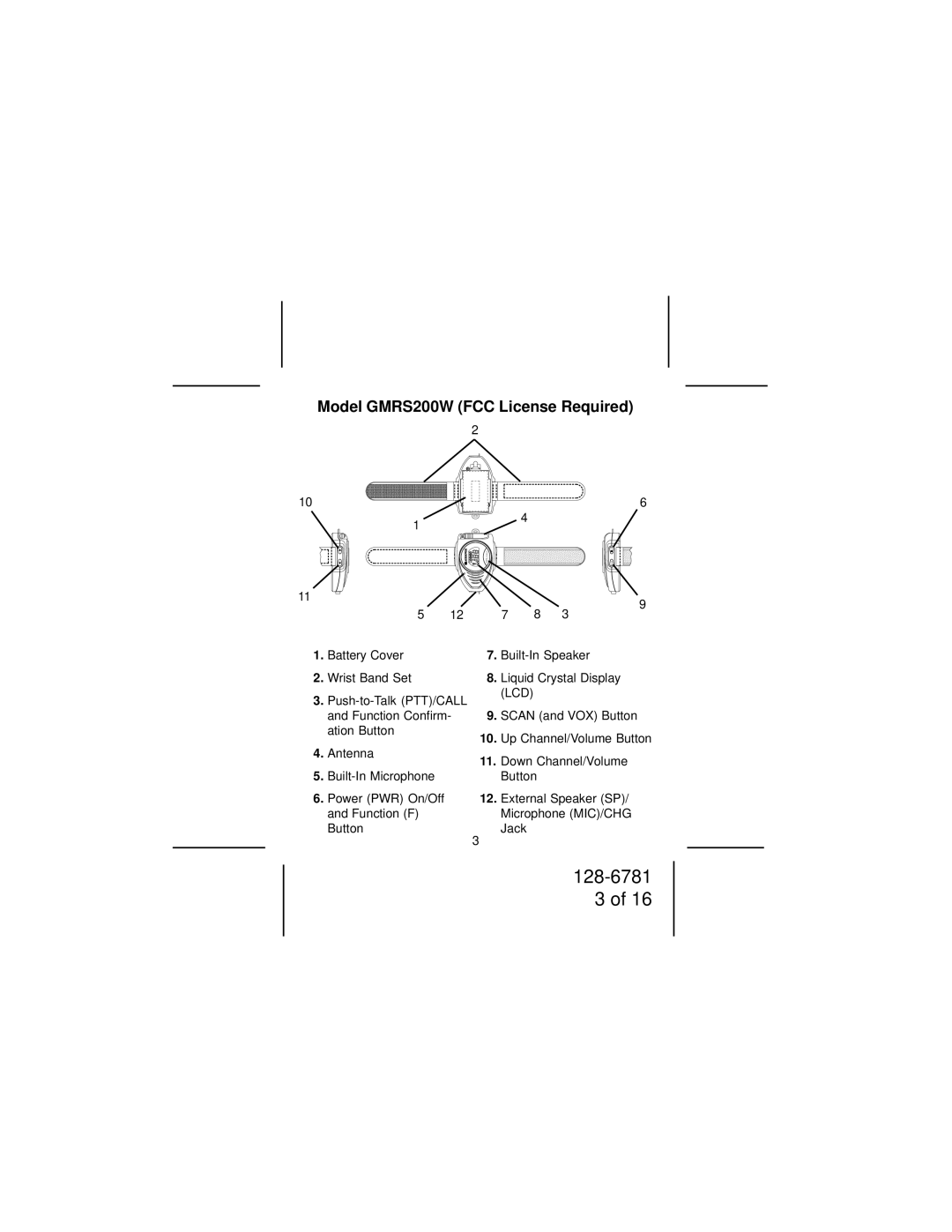 Audiovox owner manual Model GMRS200W FCC License Required, Lcd 