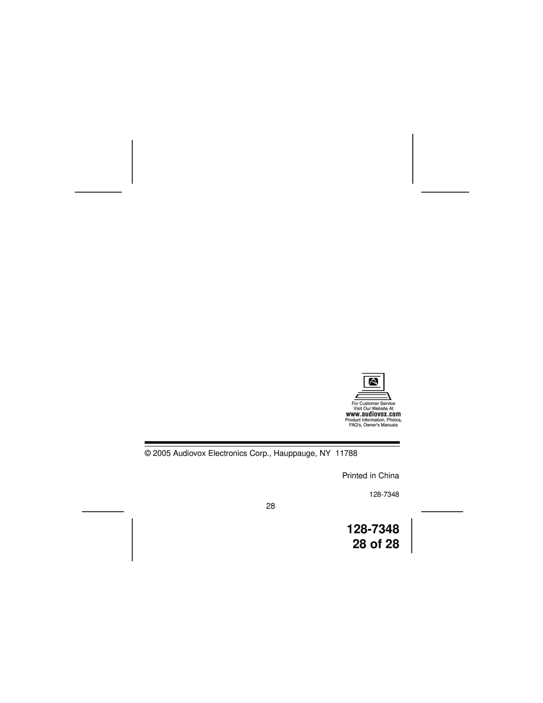 Audiovox GMRS600SCH owner manual Audiovox Electronics Corp., Hauppauge, NY 