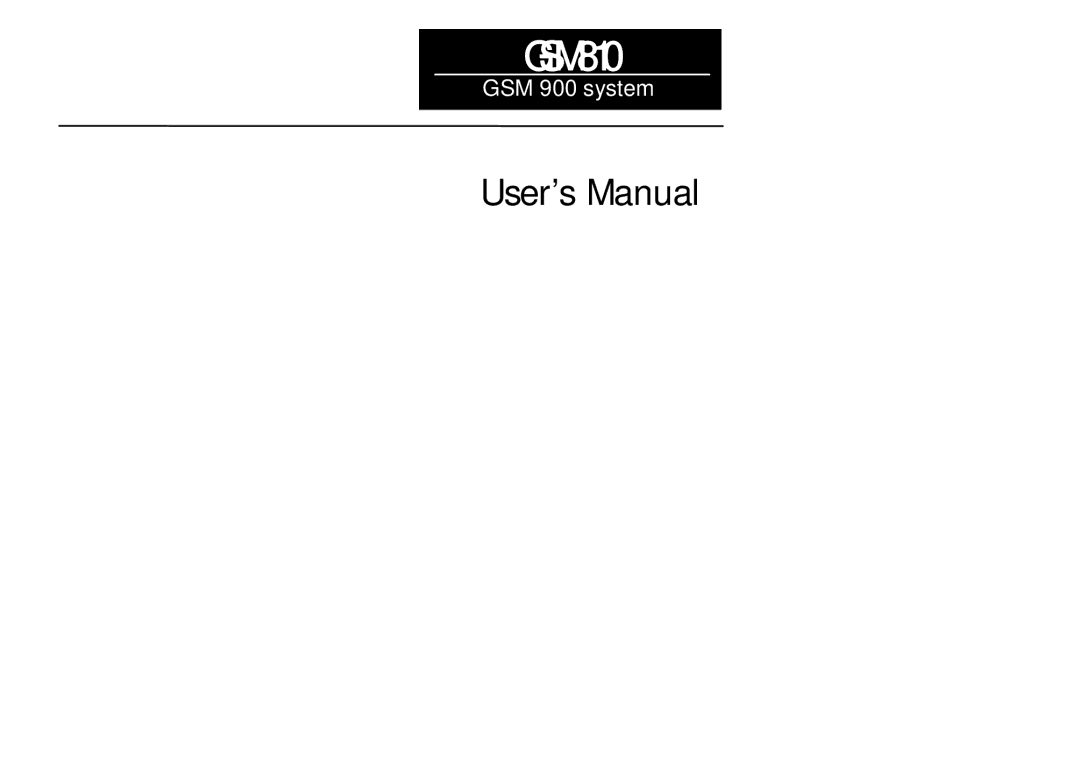 Audiovox GSM 900 system user manual GSM810 