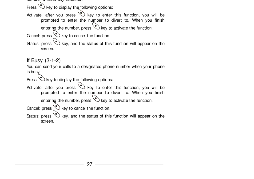 Audiovox GSM 900 system user manual If Busy 