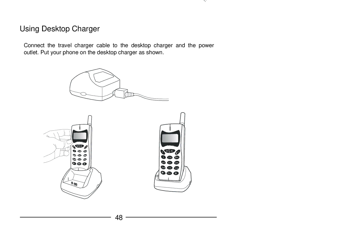 Audiovox GSM 900 system user manual Using Desktop Charger 