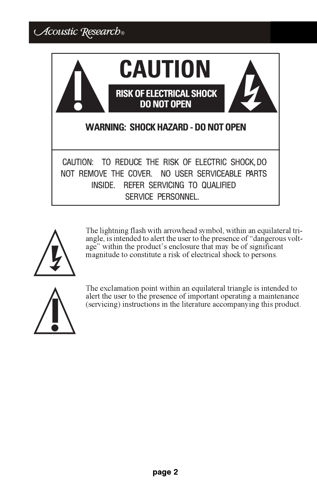 Audiovox HD510 operation manual 