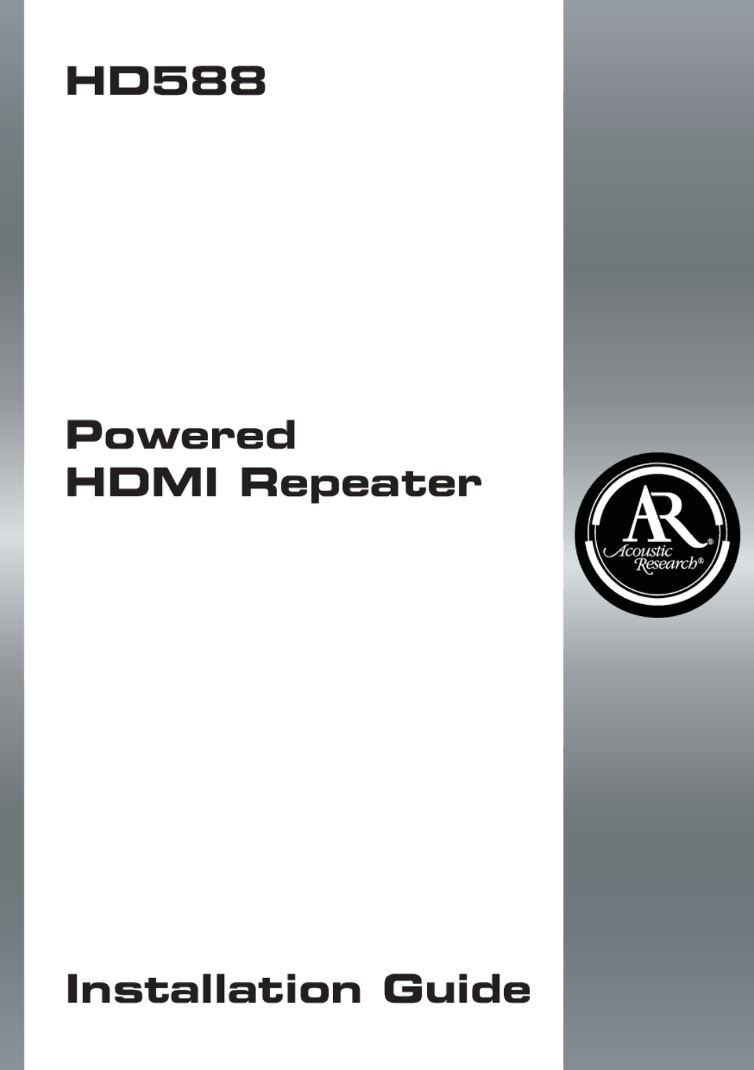 Audiovox manual HD588 Powered Hdmi Repeater Installation Guide 