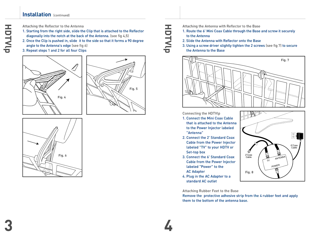 Audiovox HDTVlp owner manual Attaching the Reflector to the Antenna, Attaching the Antenna with Reflector to the Base 