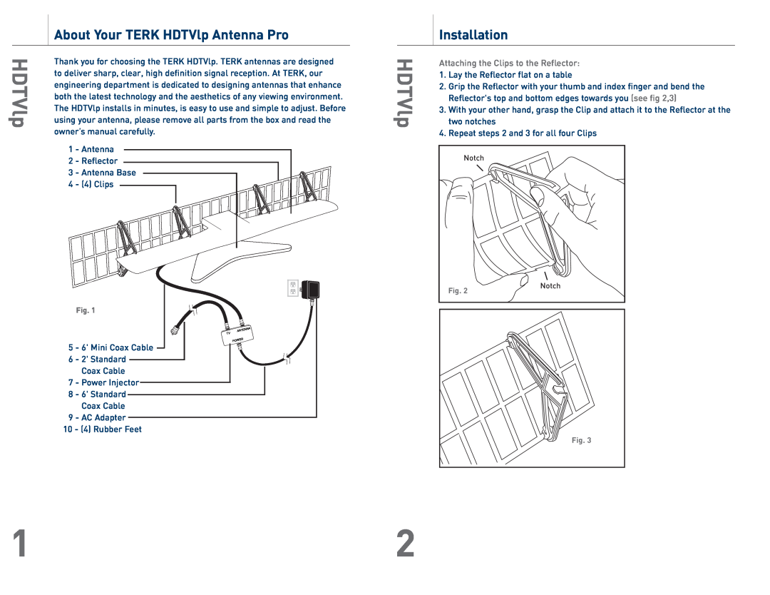 Audiovox owner manual About Your TERK HDTVlp Antenna Pro, Installation 