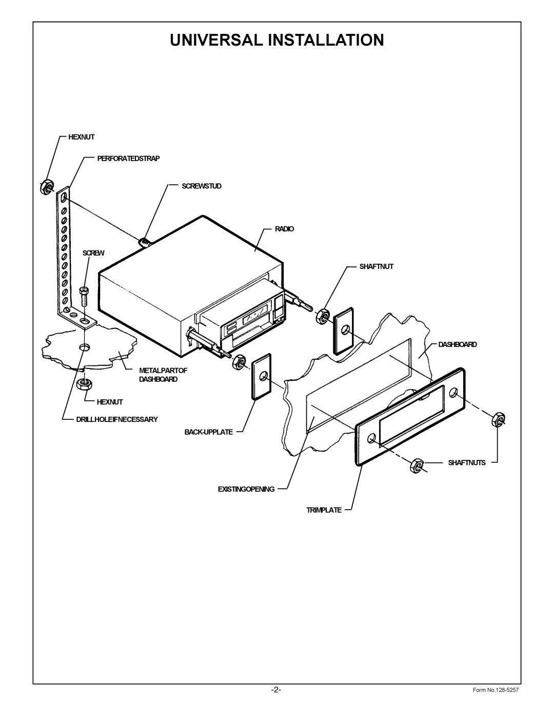 Audiovox Home Theater Sytem installation instructions Universal Installation 