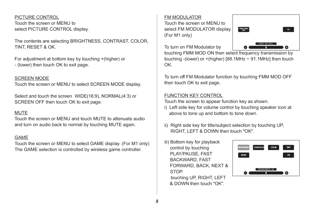 Audiovox HR7008PKG operation manual PLAY/PAUSE, Fast BACKWARD, Fast FORWARD, BACK, Next & Stop 