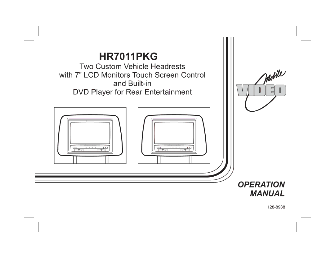 Audiovox HR7011PKG operation manual 