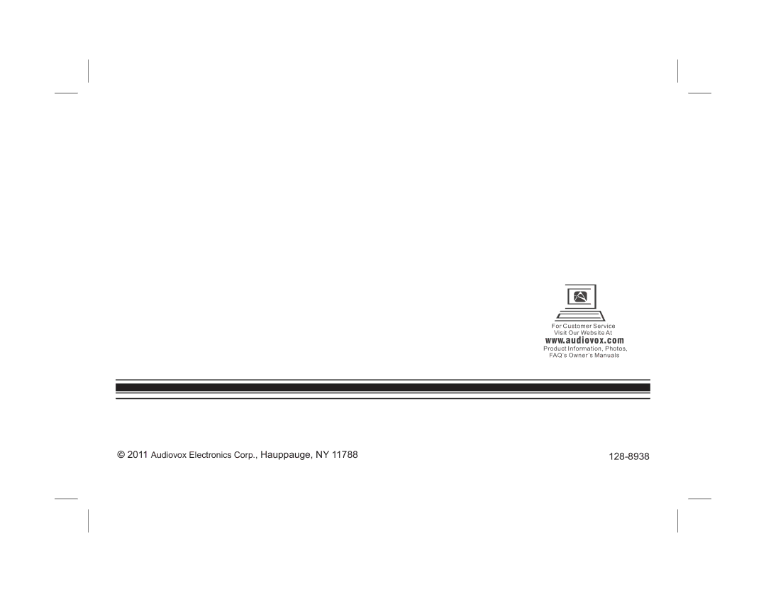 Audiovox HR7011PKG operation manual Audiovox Electronics Corp., Hauppauge, NY 