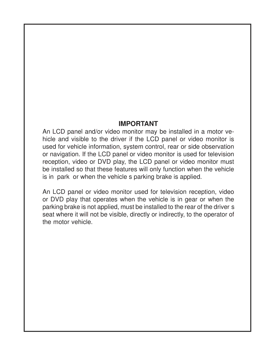 Audiovox HR7DDPKG installation manual 