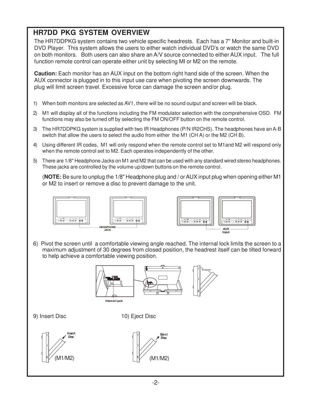 Audiovox HR7DDPKG installation manual HR7DD PKG System Overview 