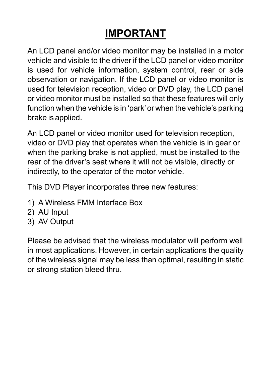 Audiovox HR9000PKG manual 