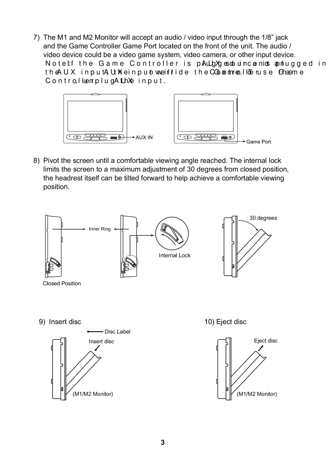 Audiovox HR9000PKG manual Insert disc Eject disc 