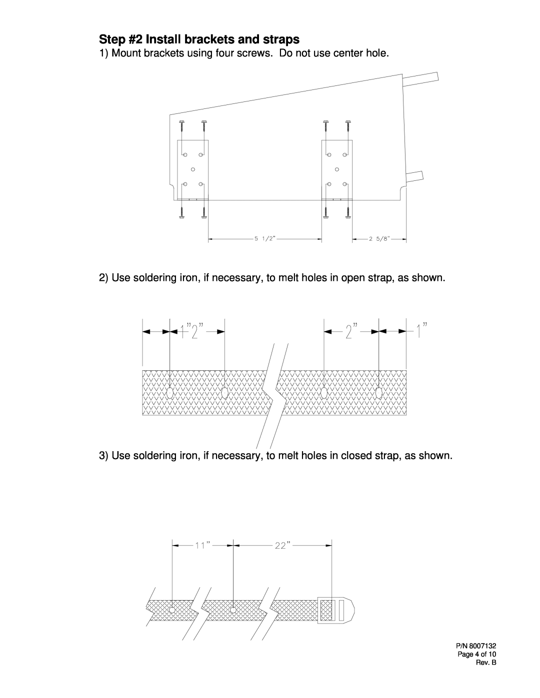 Audiovox K-9 installation instructions Step #2 Install brackets and straps, P/N Page 4 of Rev. B 