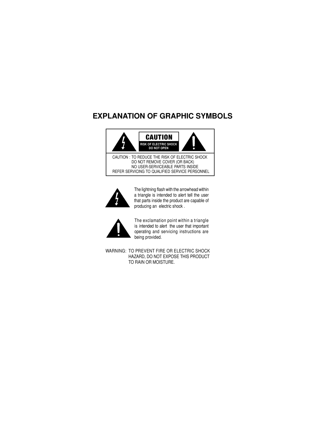 Audiovox LCM-0505 manual Explanation of Graphic Symbols 