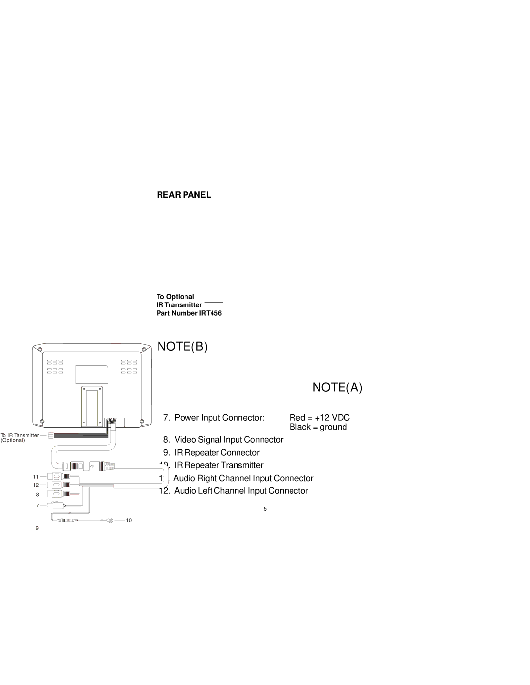 Audiovox LCM-5600NP owner manual Rear Panel 