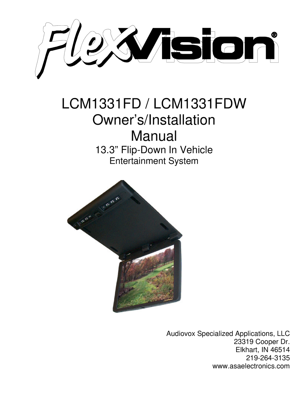 Audiovox installation manual LCM1331FD / LCM1331FDW Owner’s/Installation Manual 