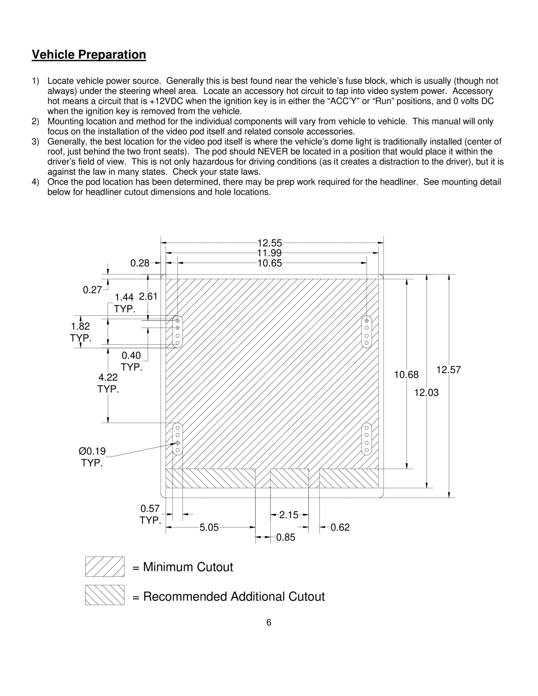 Audiovox LCM1331FDW installation manual Vehicle Preparation 