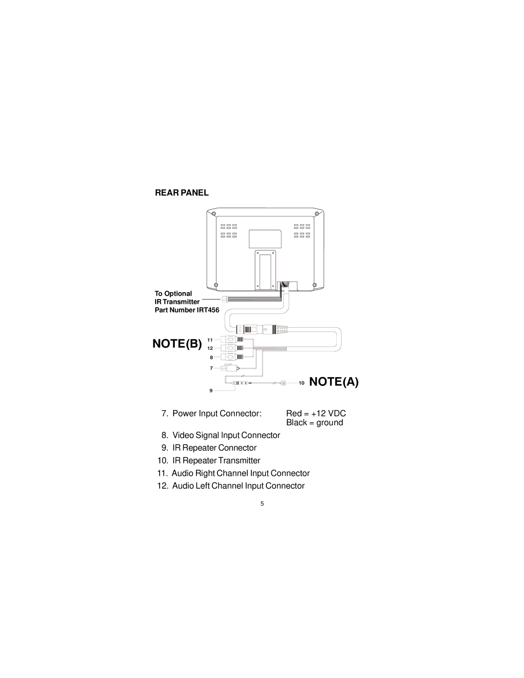 Audiovox LCM4000 manual Rear Panel 