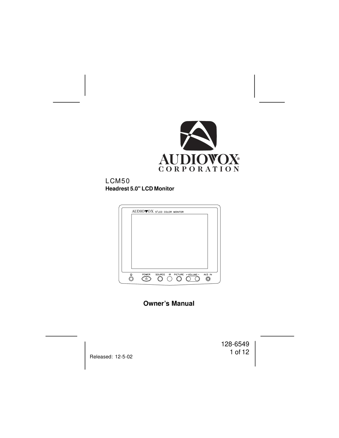 Audiovox LCM50 owner manual 