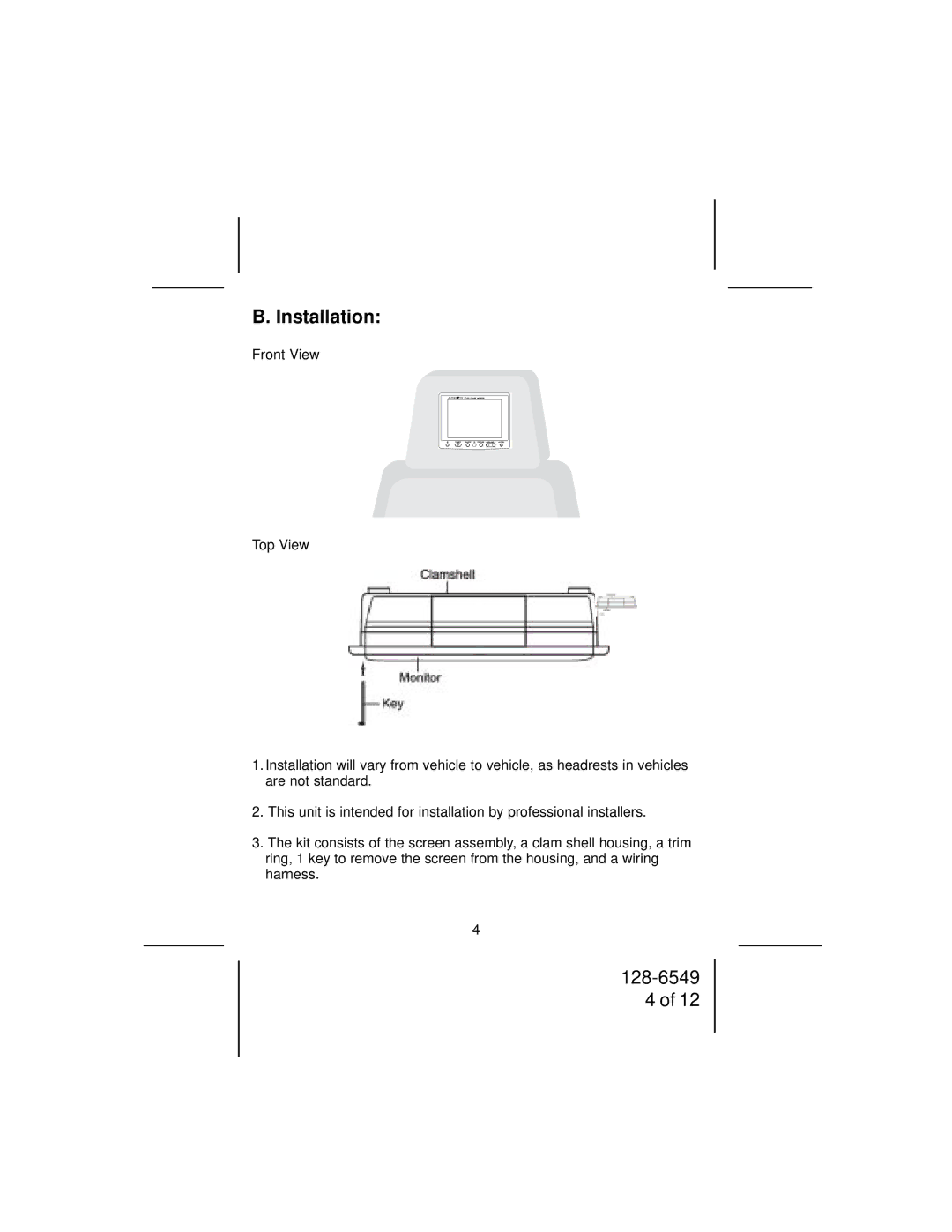 Audiovox LCM50 owner manual Installation 