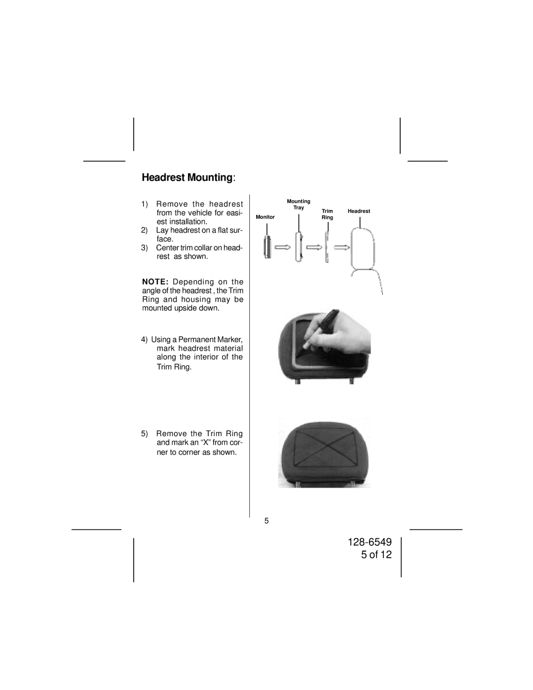 Audiovox LCM50 owner manual Headrest Mounting 