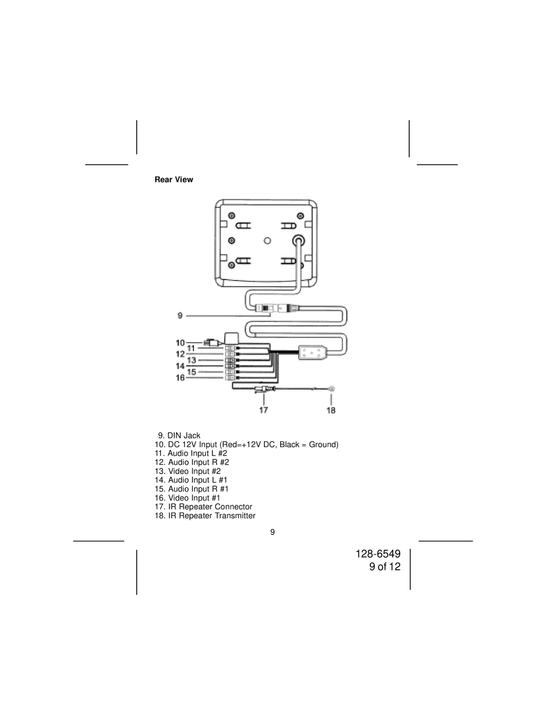 Audiovox LCM50 owner manual Rear View 