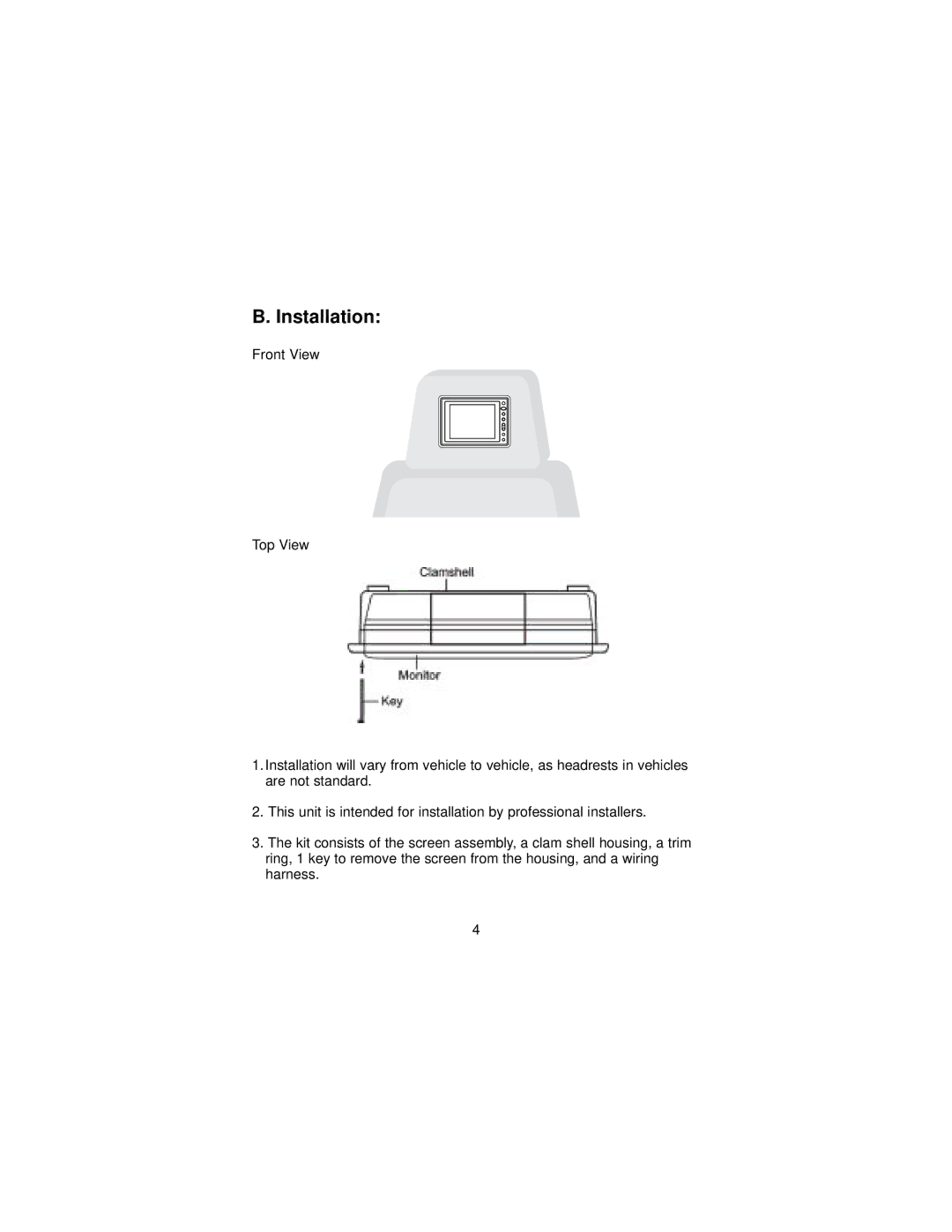 Audiovox LCM56 owner manual Installation 