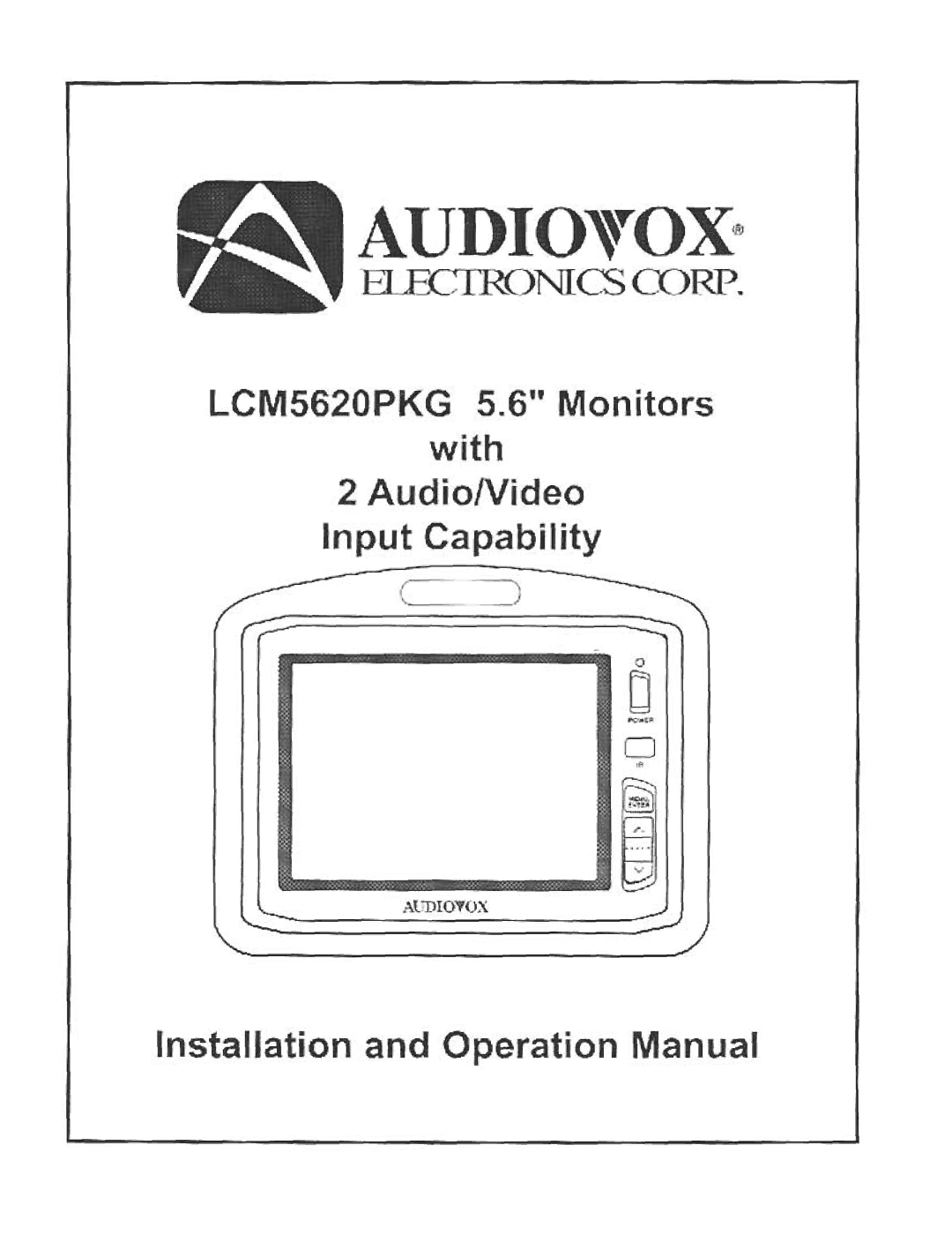 Audiovox LCM5620PKG manual 