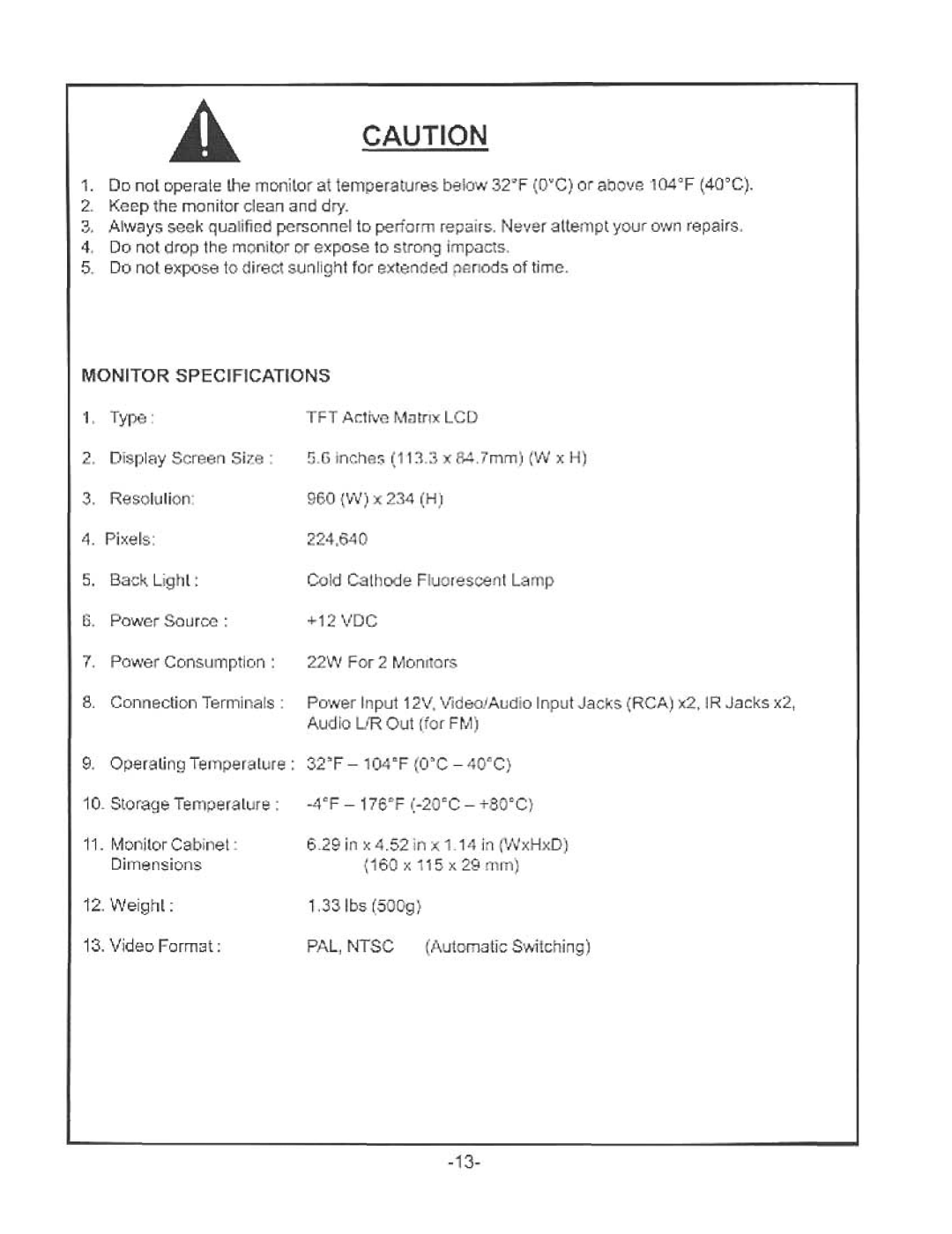 Audiovox LCM5620PKG manual 