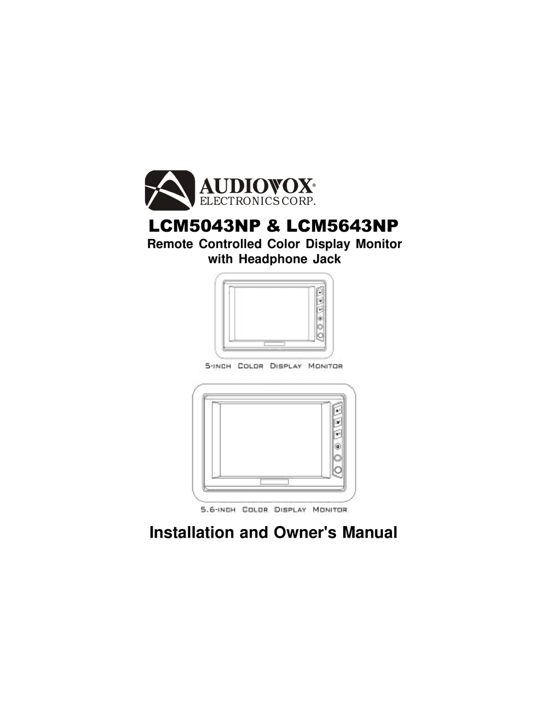 Audiovox owner manual LCM5043NP & LCM5643NP 