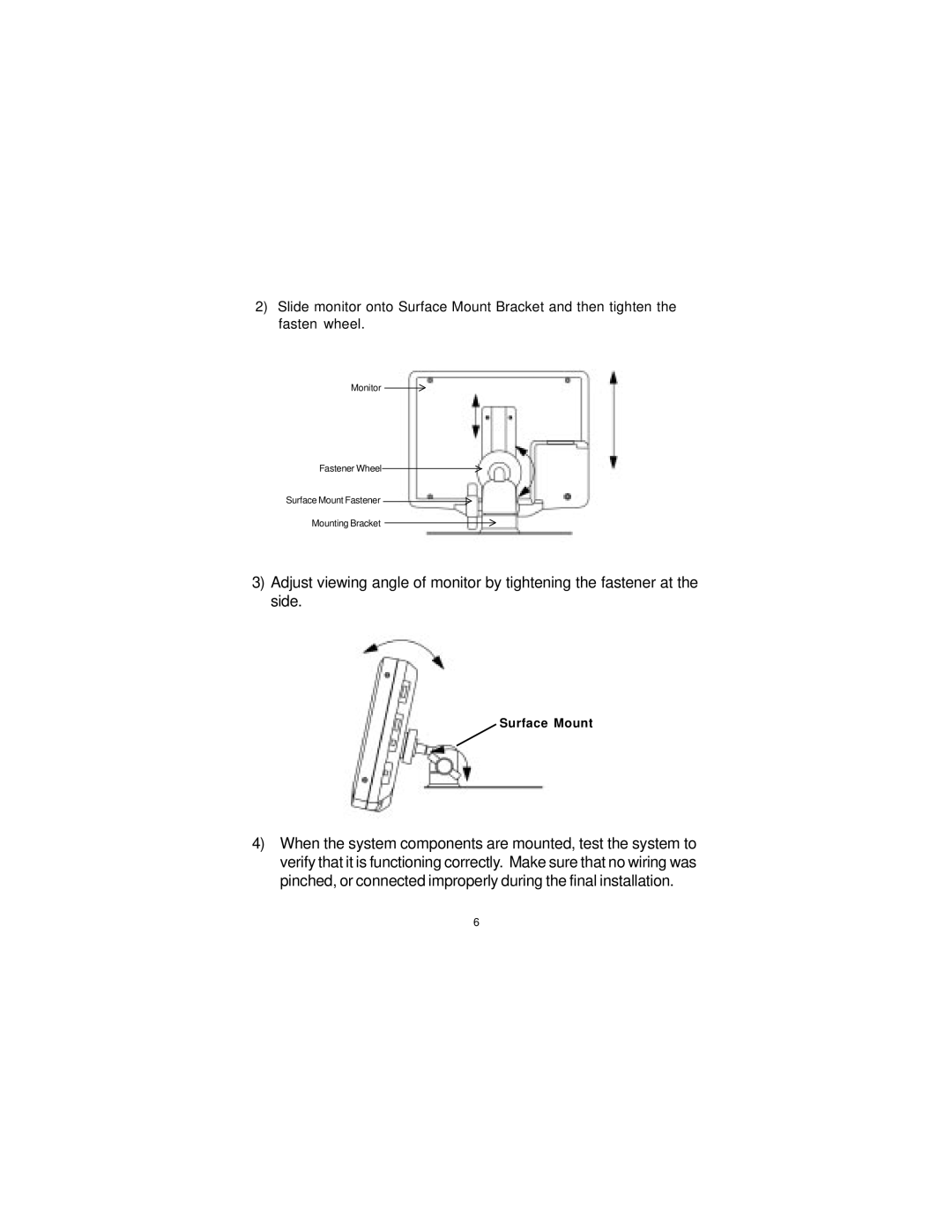 Audiovox LCM5043NP, LCM5643NP owner manual Surface Mount 