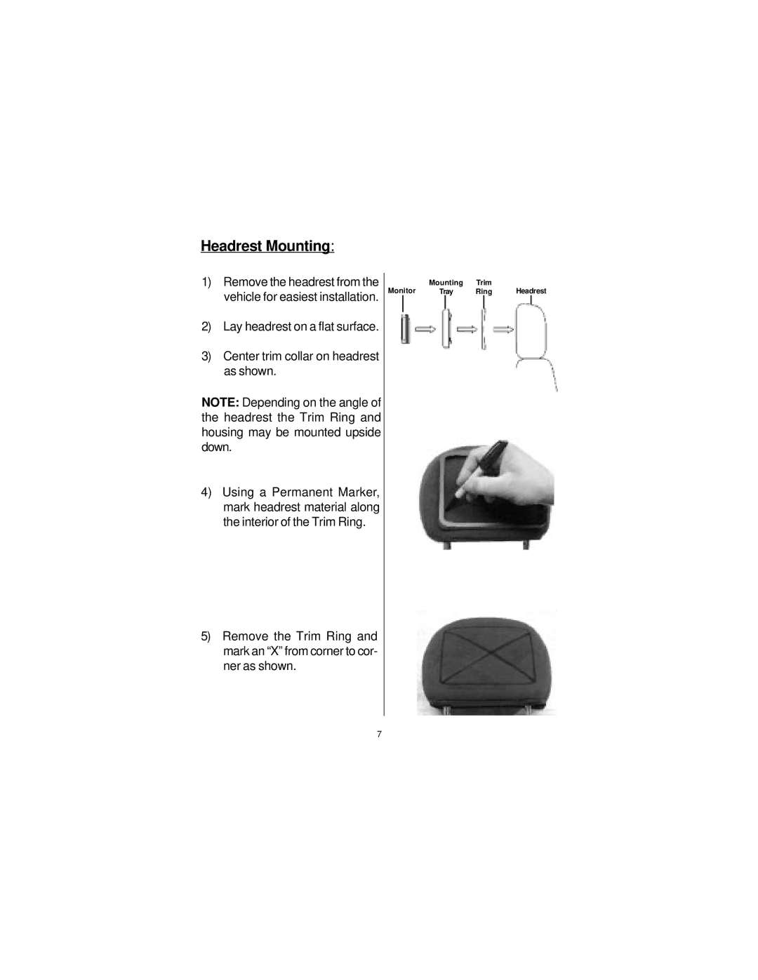 Audiovox LCM5643NP, LCM5043NP owner manual Headrest Mounting 