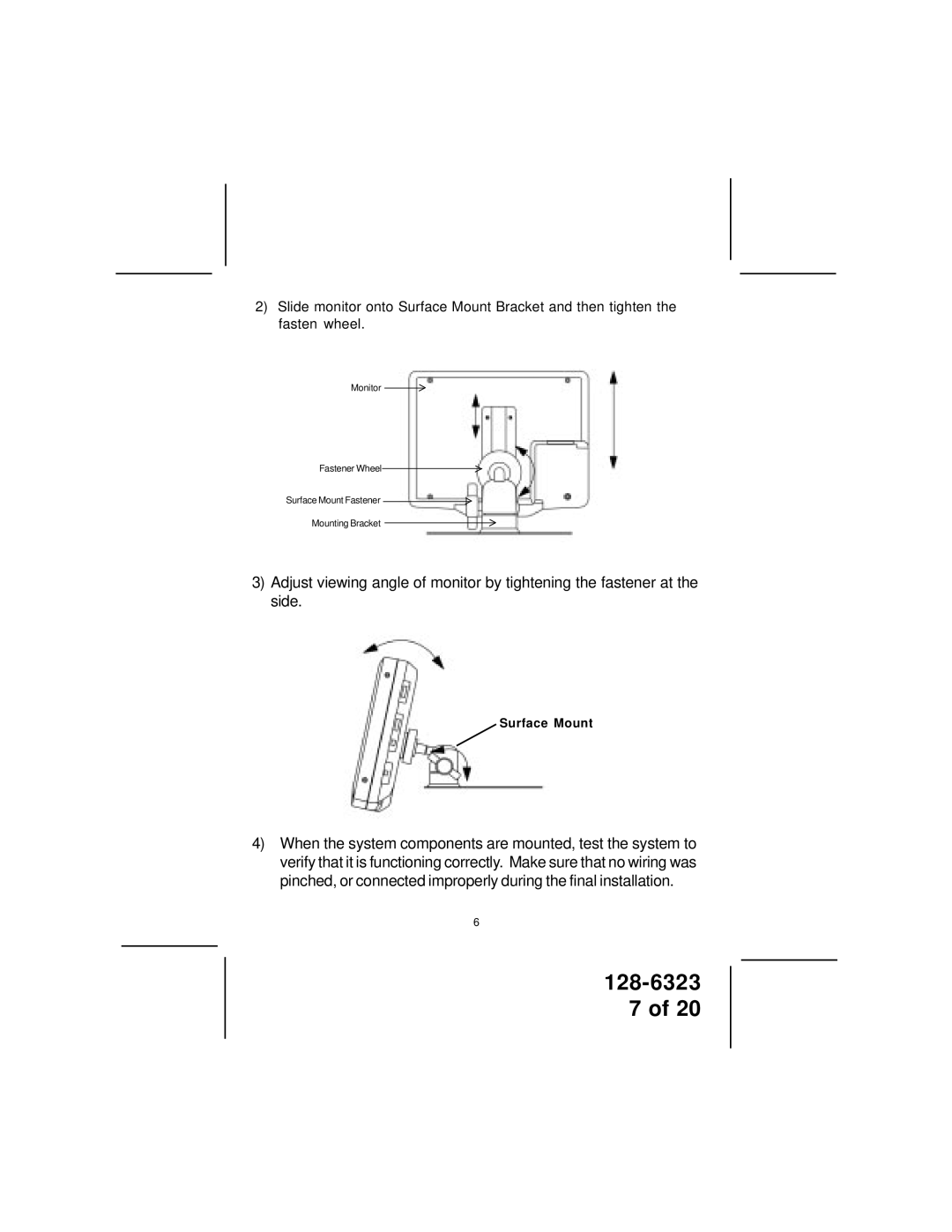 Audiovox LCM5043NP, LCM5643NP owner manual Surface Mount 