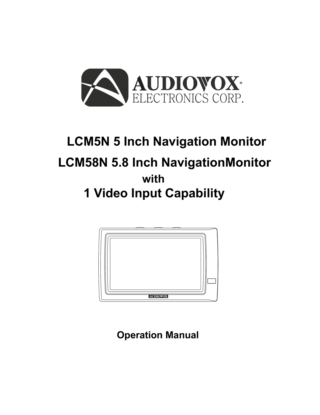 Audiovox LCM58N, LCM5N operation manual Video Input Capability 