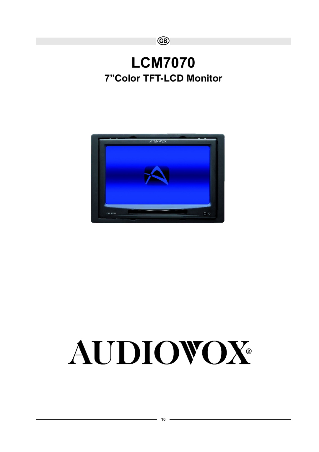 Audiovox LCM7070 manual 