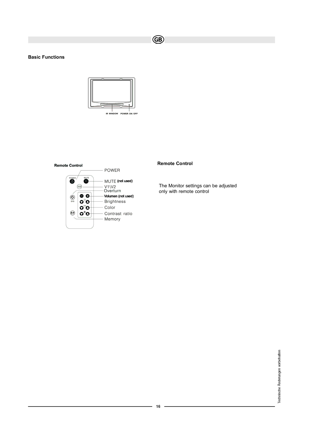 Audiovox LCM7070 manual Basic Functions Remote Control 