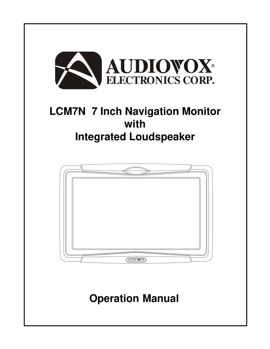 Audiovox LCM7N 7 operation manual Electronics Corp 