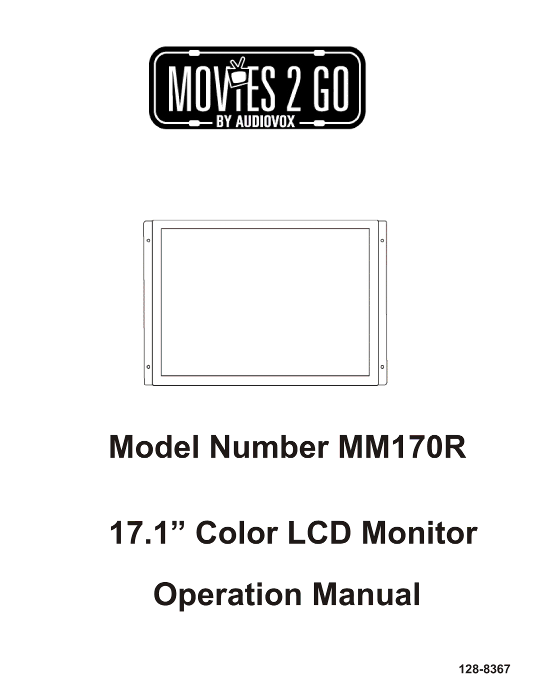 Audiovox operation manual Model Number MM170R Color LCD Monitor 