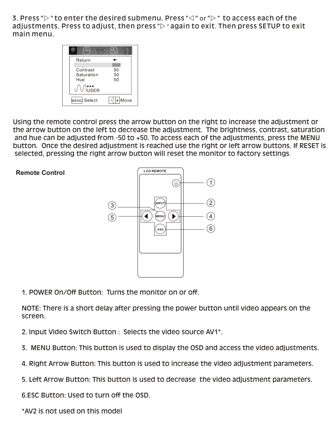 Audiovox MM170R operation manual Remote Control 