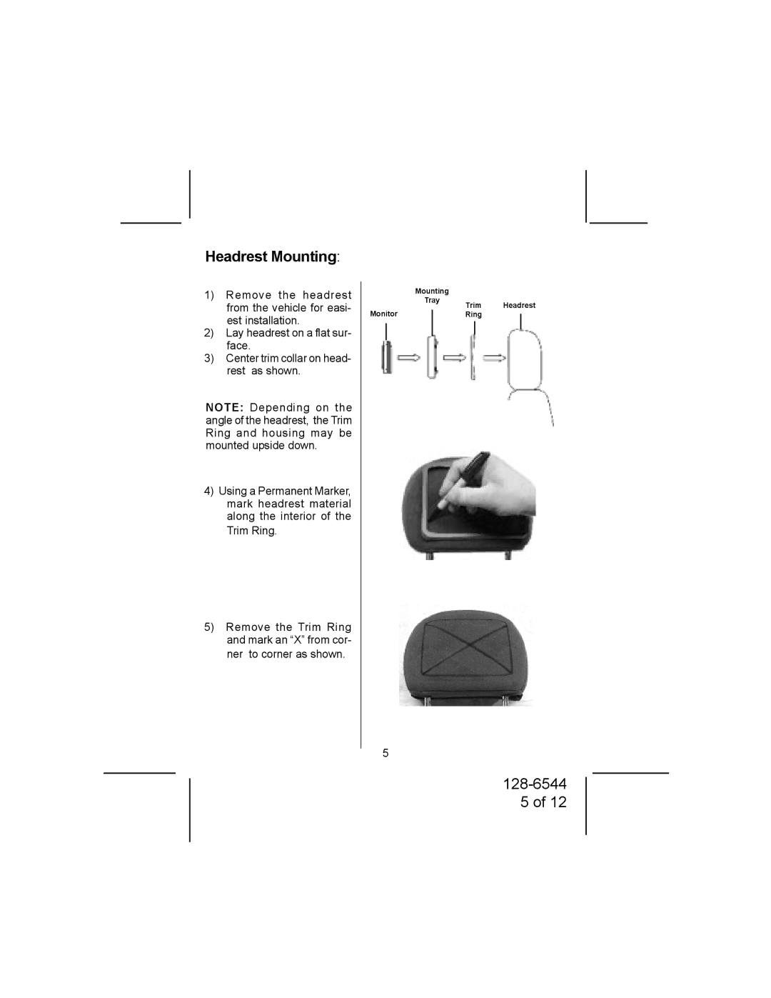 Audiovox MM56A owner manual Headrest Mounting 