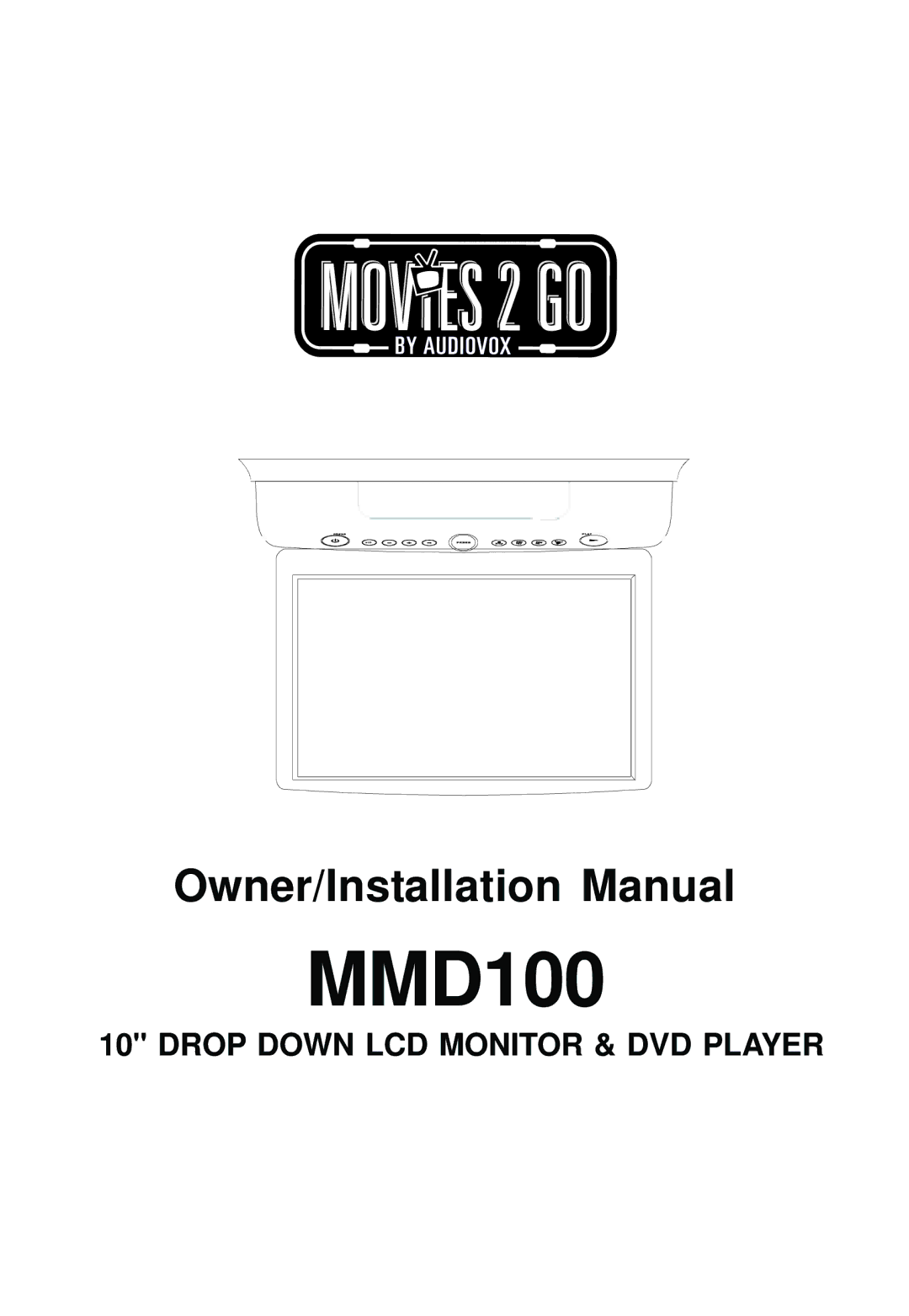 Audiovox MMD100 installation manual 