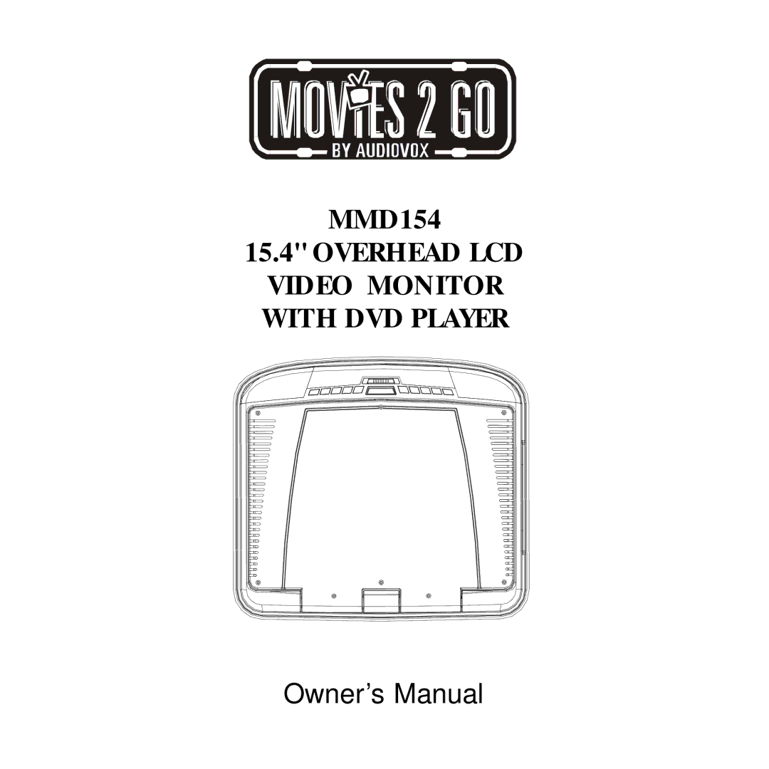 Audiovox MMD154 owner manual Overhead LCD 